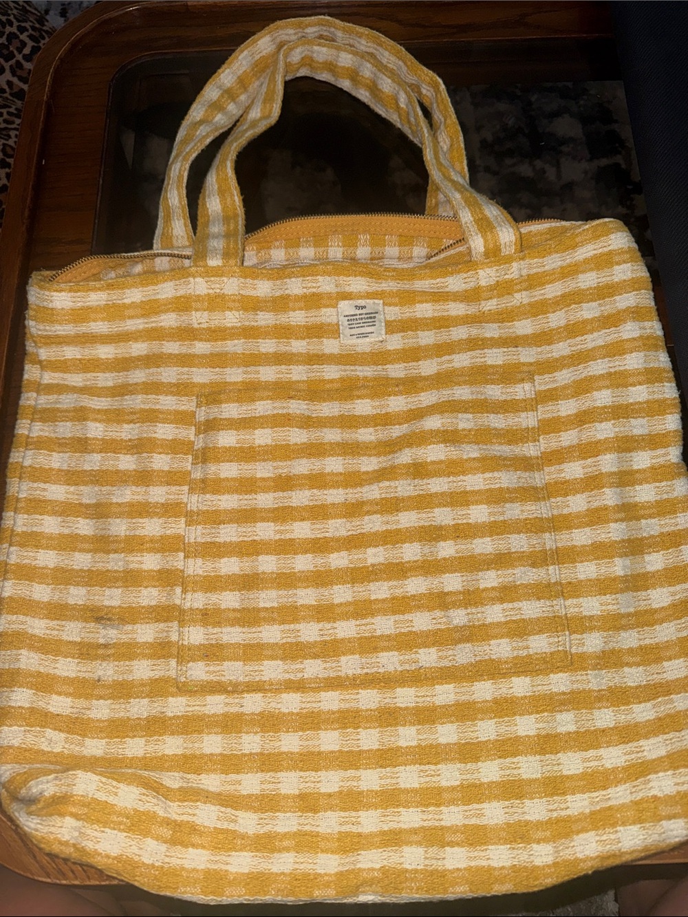 Cotton On Yellow and Cream Striped Tote